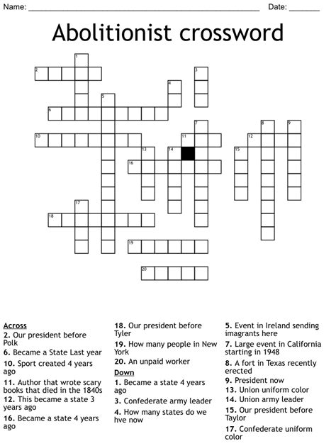 abolitionist mott crossword